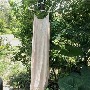 Kiwi Punch maxi spaghetti strap dress. Size large & has adjustable straps.